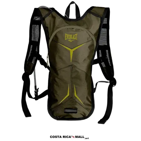 Mochila de hidratación EVERLAST ( CamelBag ) de 1.5 litros en color Verde, con detalles reflectivos.