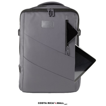 Salveque EVERLAST TRAVEL de 40 litros en color Gris. Mochila con compartimento para laptop y bomba de vacío.