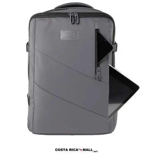 Salveque EVERLAST TRAVEL de 40 litros en color Gris. Mochila con compartimento para laptop y bomba de vacío.