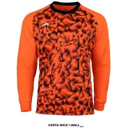 Camisa RUNIC de portero R724GD11 en color Naranja con patrón geométrico y protección en codos.