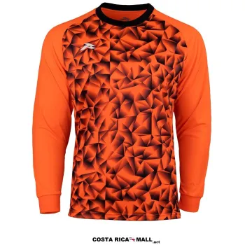 Camisa RUNIC de portero R724GD11 en color Naranja con patrón geométrico y protección en codos.