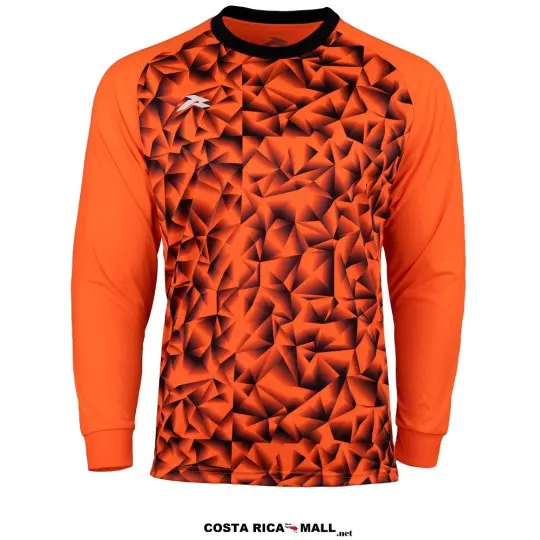 Camisa RUNIC de portero R724GD11 en color Naranja con patrón geométrico y protección en codos.