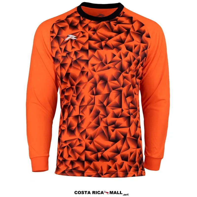 Camisa RUNIC de portero R724GD11 en color Naranja con patrón geométrico y protección en codos.