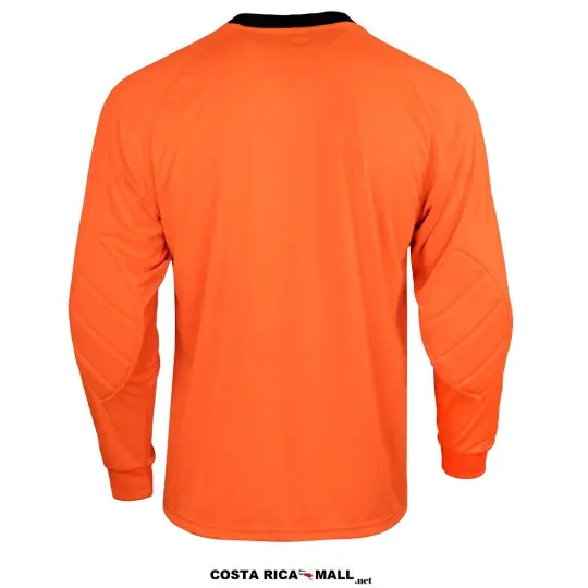 Camisa RUNIC de portero R724GD11 en color Naranja con patrón geométrico y protección en codos. Parte Atrás