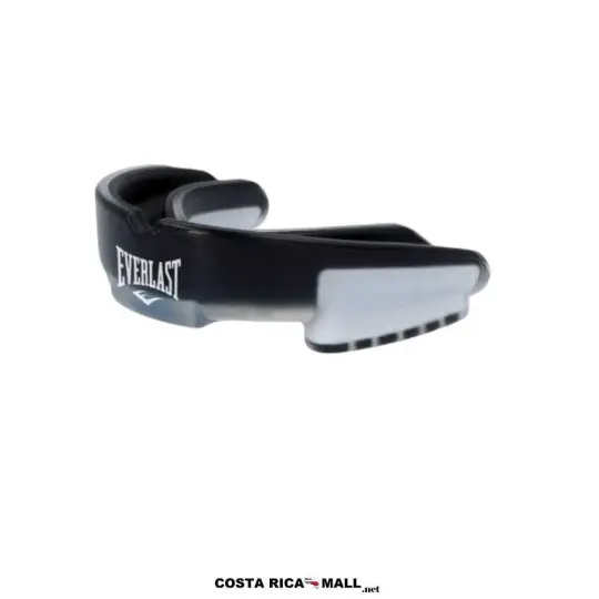 Protector Bucal EVERLAST sencillo y bicolor para boxeo o contacto. Colores Negro con Blanco.