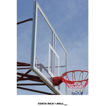 Tablero de Baloncesto Acrílico Transparente 180x105 cm con aro de doble resorte y marco metálico reforzado