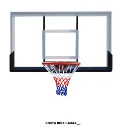 Tablero de Básquetbol SBA027TG de vidrio temperado, tamaño 136x80 cm con aro de 18 pulgadas y marco de aluminio.