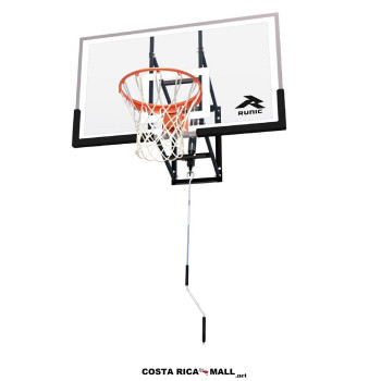 Tablero de Básquetbol SBA030 de vidrio temperado, 130x80 cm, diseñado para montaje fijo en pared.