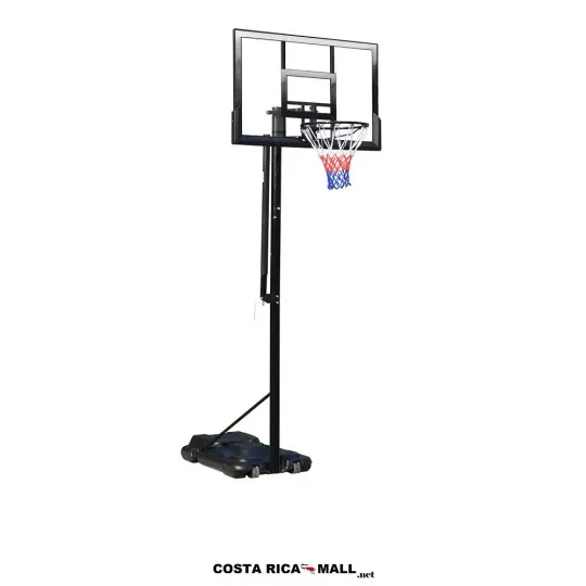 Tablero para Básquetbol SBA025S, acrílico, 120x80 cm, con poste móvil y base de 150 litros.