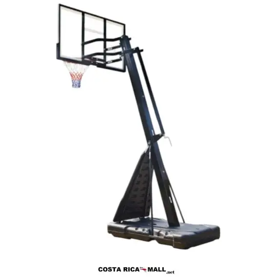 Tablero de Baloncesto RUNIC Premium, con poste ajustable, aro con resortes y base de 160 litros. Parte de atrás