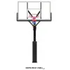 Tablero de Baloncesto SBA029, Vidrio Temperado 12 mm oficial 180x105 cm, poste de acero 152 mm, altura ajustable.