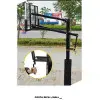 Tablero de Baloncesto SBA029, Vidrio Temperado 12 mm oficial 180x105 cm, poste de acero 152 mm, altura ajustable. Ajuste