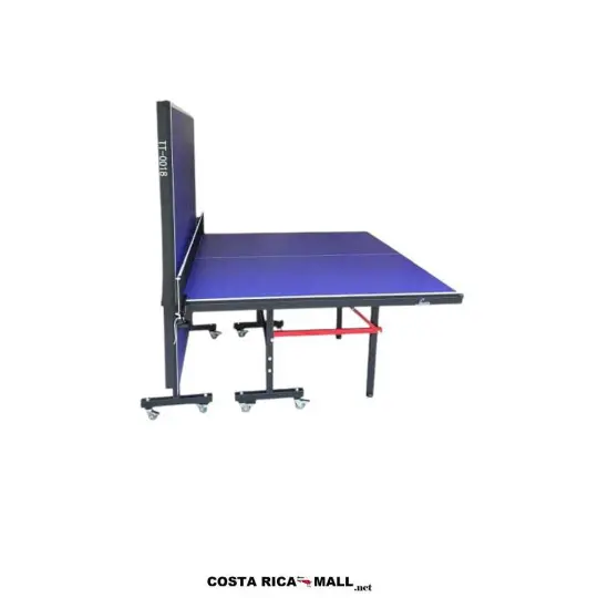 Mesa de Ping Pong Plegable PICCALA TT-0018, MDF 18 mm, con ruedas, ideal para interiores y entrenamiento profesional. Vista lado