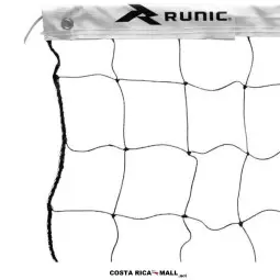 Net de Voleibol RUNIC 2mm, hilo PE roscado, banda superior PVC, uso básico/recreativo.