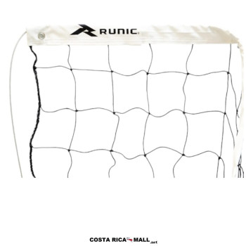 Net de voleibol DLX RUNIC RVN7C611, de hilo PE 2mm, con malla de 10x10 cm y banda superior de PVC laminado. Cable recubierto