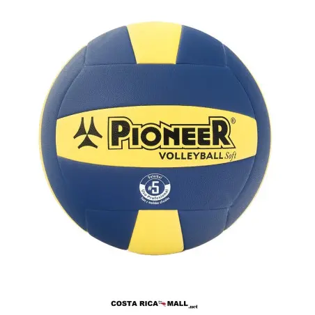 Balón de voleibol PIONEER SOFT ZG-1591, tricolor, con peso y circunferencia oficial para uso en interiores. Color Azul