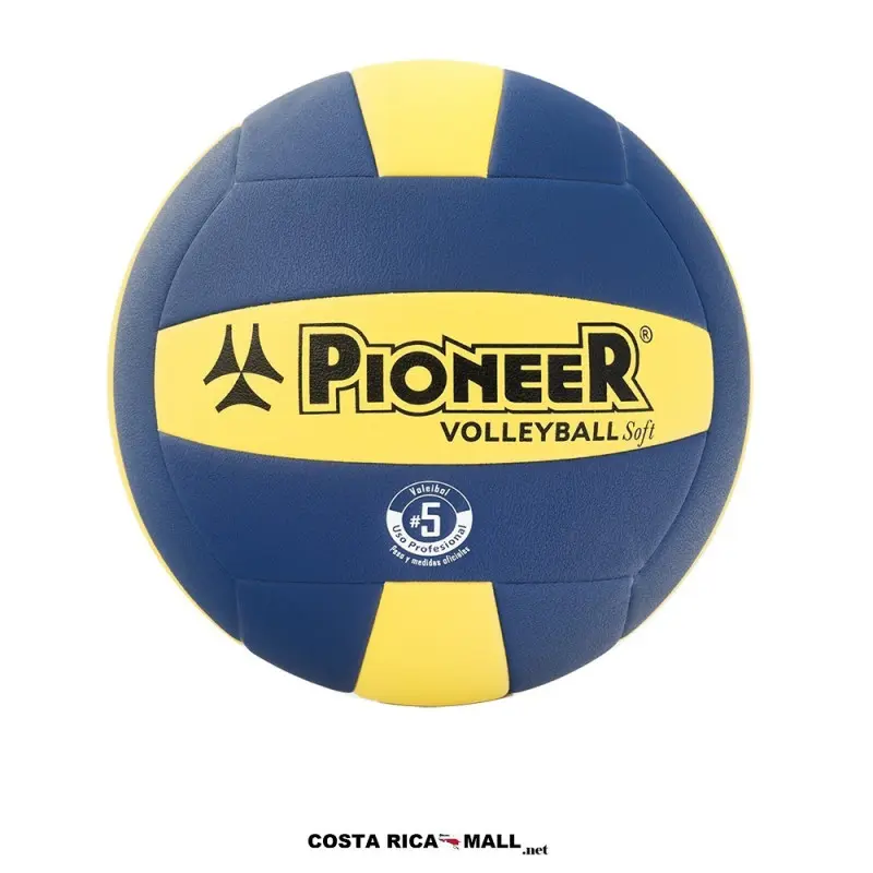 Balón de voleibol PIONEER SOFT ZG-1591, tricolor, con peso y circunferencia oficial para uso en interiores. Color Azul