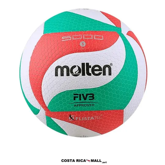 Balón de voleibol Oficial FECOVOL Molten 5000, con tecnología FLISTATEC tricolor, Selección nacional de Costa Rica. Balón de voleibol Oficial FECOVOL Molten 5000, con tecnología FLISTATEC tricolor, Selección nacional de Costa Rica.