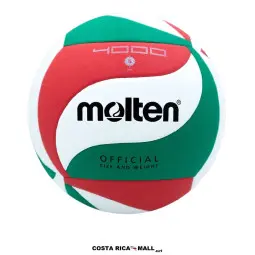 Balón de voleibol MOLTEN 4000 (V5M4000), laminado tricolor, utilizado para entrenamiento en colegios y clubes de Costa Rica.