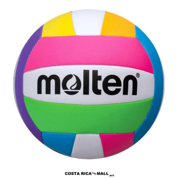Balón de voleibol de playa MOLTEN MS500, diseño colorido y vibrante, ideal para uso recreativo en arena y parques de Costa Rica