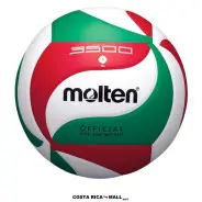 Balón de voleibol MOLTEN 3500 laminado, con diseño tricolor, ideal para entrenamiento indoor y uso en colegios de Costa Rica.