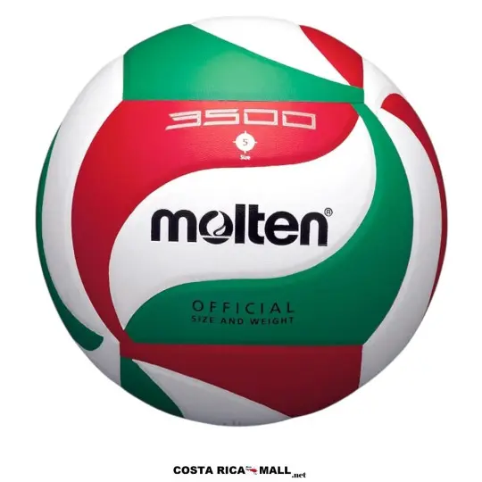 Balón de voleibol MOLTEN 3500 laminado, con diseño tricolor, ideal para entrenamiento indoor y uso en colegios de Costa Rica.