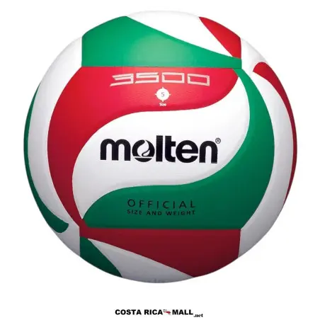 Balón de voleibol MOLTEN 3500 laminado, con diseño tricolor, ideal para entrenamiento indoor y uso en colegios de Costa Rica.
