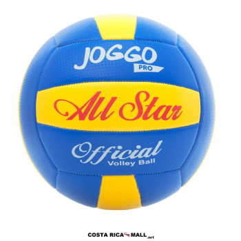 Balón oficial de voleibol JOGGO PRO, color amarillo y azul, ideal para uso en interiores y exteriores en Costa Rica.