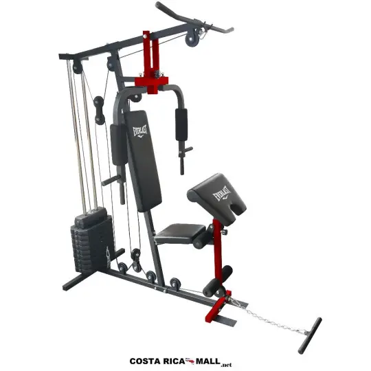 Gimnasio multifuerza EVERLAST EVHM4W205, máquina de ejercicios compacta con sistema de poleas y pesas, para uso doméstico.