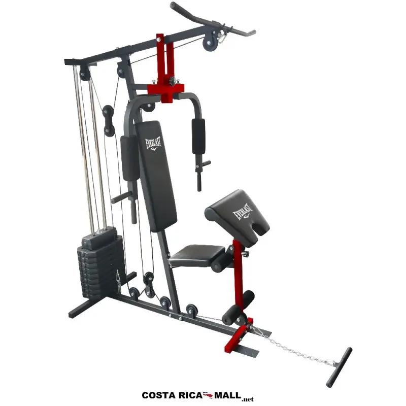 Gimnasio multifuerza EVERLAST EVHM4W205, máquina de ejercicios compacta con sistema de poleas y pesas, para uso doméstico.