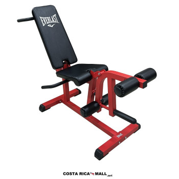 Banco para extensión de piernas EVERLAST EVLC4W600, equipo semiprofesional con estructura de acero sólido y capacidad de 250 kg.