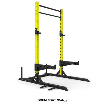 Half Rack EVERLAST EVHR0W803, estructura de acero Heavy-Duty con base en "H", ideal para sentadillas y pull-ups.