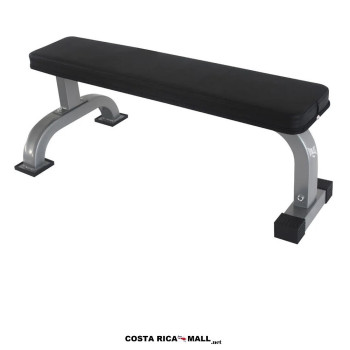 Banco plano corto EVERLAST EVSU1800, ideal para mancuernas y abdominales, estructura de acero de 118 x 34.5 x 18.5 cm.