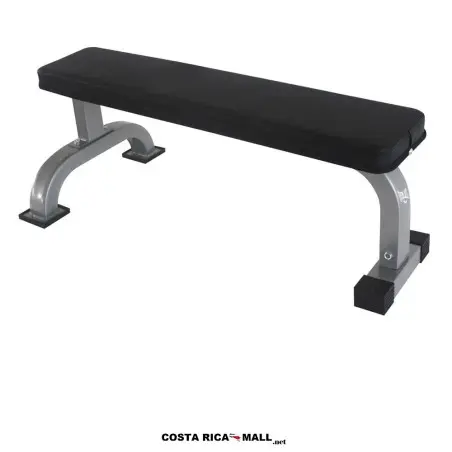 Banco plano corto EVERLAST EVSU1800, ideal para mancuernas y abdominales, estructura de acero de 118 x 34.5 x 18.5 cm.