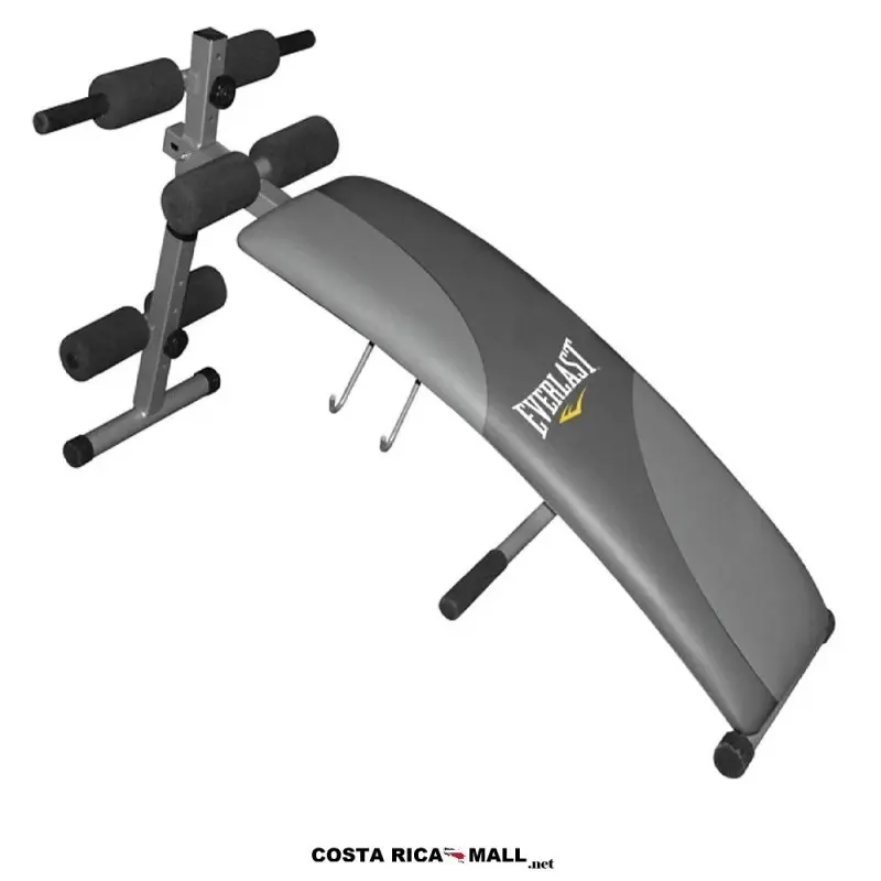 Banco para abdominales curvo EVERLAST EVSU1171, estructura de acero, ideal para ejercicios del core con mayor soporte lumbar.