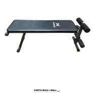 Banco recto para pesas EXCEL RUSUB1160A, estructura metálica, ideal para press de banca, abdominales y entrenamiento de fuerza.