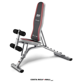 Banco abdominal multiposición BH OPTIMA G320B, compacto, con rodillos de espuma para abdominales y core en casa.