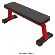 Banco plano corto UFC 69835, de grado comercial de 65 mm, marco de acero, ideal para entrenamientos de fuerza con mancuernas.