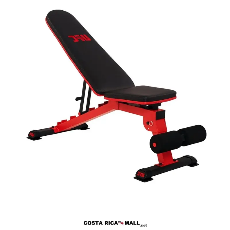 Banco FID plegable UFC 69842, color negro, para ejercicios plano, inclinado y declinado, con ruedas para fácil movimiento