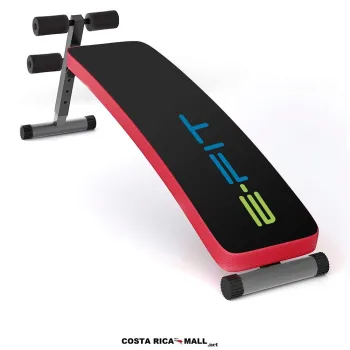 Banco abdominal curvo E-FIT ET102, tapicería de cuerina, ideal para abdominales eficientes en casa.