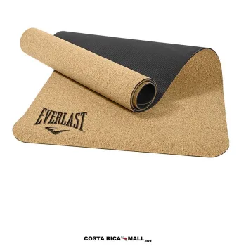 Colchoneta o mat de yoga EVERLAST. Superficie de corcho natural con base de TPE ecológico. Ideal para Pilates y estiramientos.