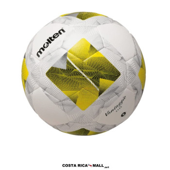 Balón de fútbol MOLTEN LIGHTWEIGHT color blanco con amarillo, Talla 5. Ideal para entrenamiento juvenil y ligas de desarrollo.