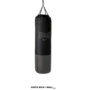 Saco de Boxeo 100lb Powerlock Pro EVERLAST en cuero de primera calidad con sistema de suspensión reforzado. Color negro