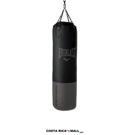 Saco de Boxeo 100lb Powerlock Pro EVERLAST en cuero de primera calidad con sistema de suspensión reforzado. Color negro