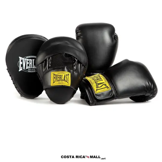 Set de Boxeo Guantes y Manoplas 1910 EVERLAST con construcción de cuero sintético y forro antibacteriano.