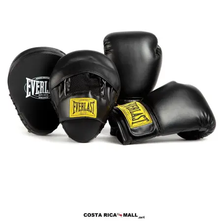 Set de Boxeo Guantes y Manoplas 1910 EVERLAST con construcción de cuero sintético y forro antibacteriano.