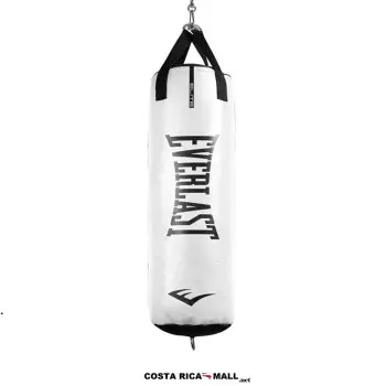 Saco de Boxeo 100 Lbs ELITE Pro EVERLAST en color blanco y negro con sistema de suspensión avanzado