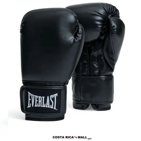 Guantes de Boxeo CLASSIC Sintético EVERLAST con espuma de triple capa. En color negro.