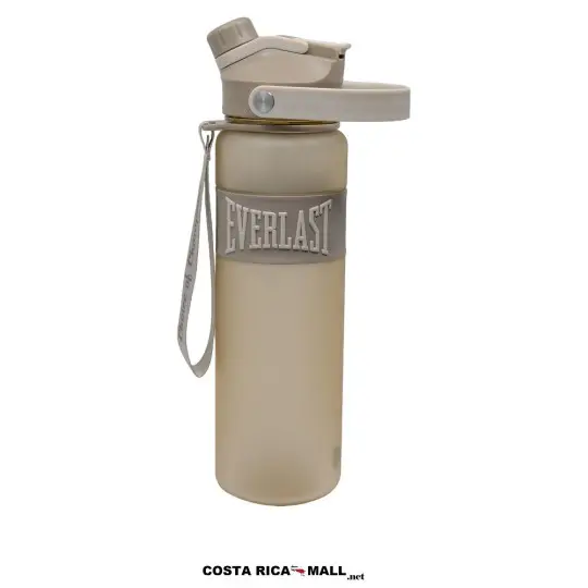 Botella TRITAN II 1000 ML EVERLAST con tapa de botón y asa de transporte en color beige