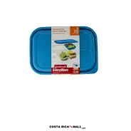 Set 3 Bento Plásticos 3 Divisiones GOODCOOK de color azul con cierre hermético y diseño rectangular.